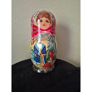 Russian Troyka Ornaments Set Six Ornaments Inside Hand Painted Made in Russia